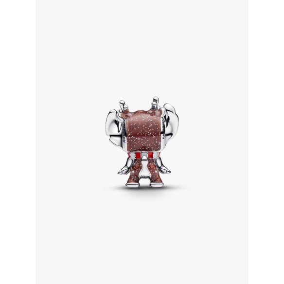 Disney Christmas Stitch sterling silver charm with glittery brown, bla