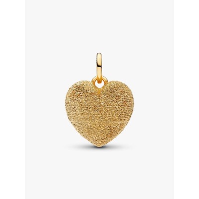 Puffy heart diamond pointed 14k gold-plated dangle