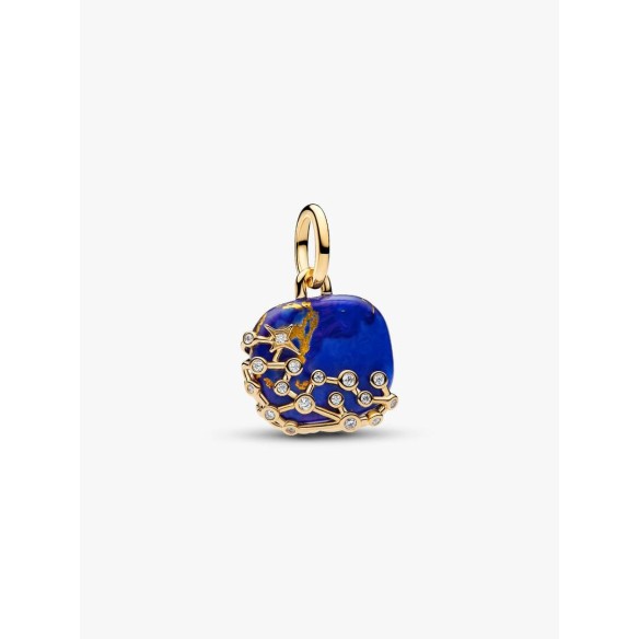 Astra 14k gold-plated dangle with imitation lapis lazuli and clear cub