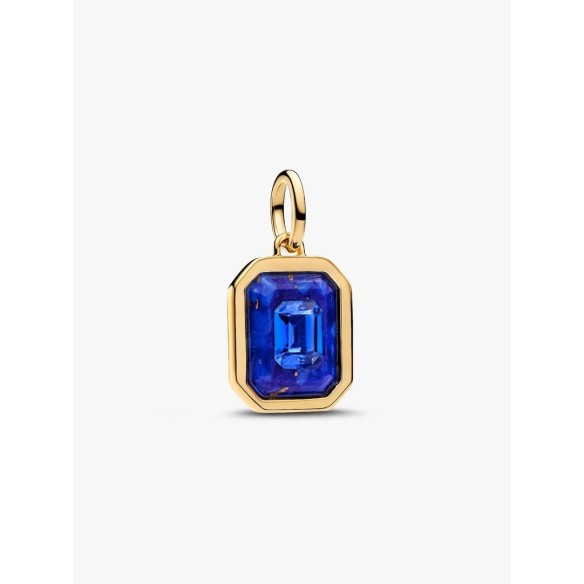 Astra 14k gold-plated dangle with imitation lapis lazuli and clear cub