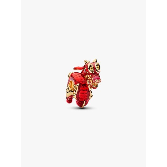 Disney Mulan Mushu 14k gold-plated charm with blazing yellow crystal a
