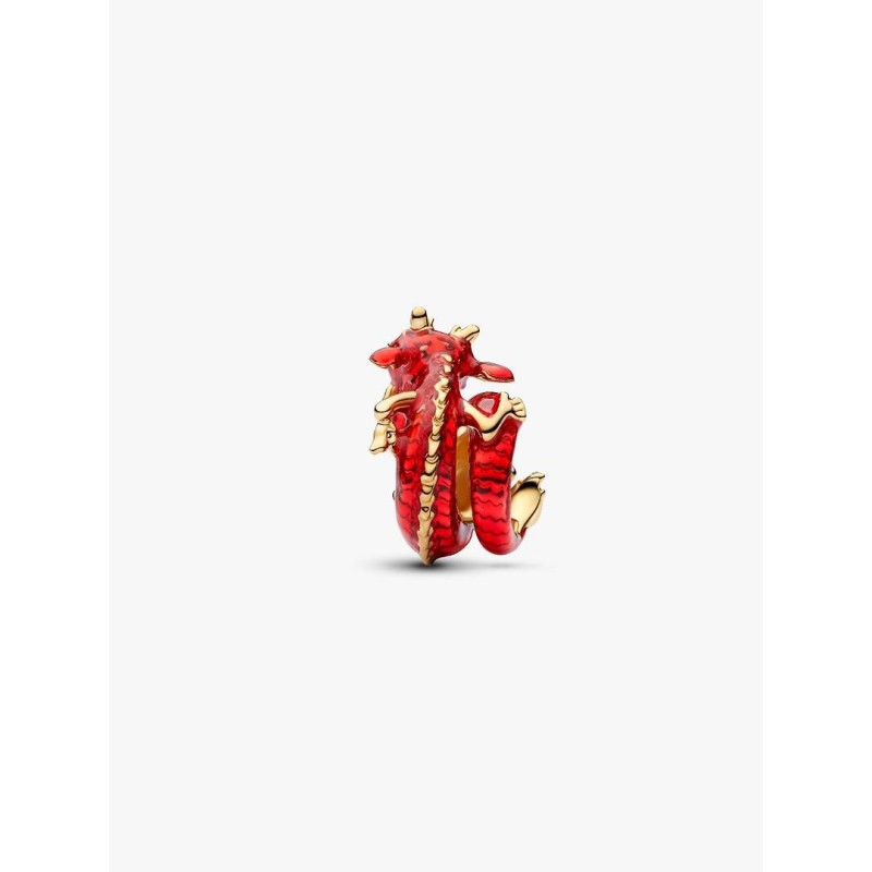 Disney Mulan Mushu 14k gold-plated charm with blazing yellow crystal a