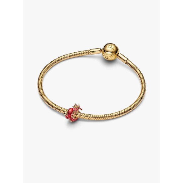Disney Mulan Mushu 14k gold-plated charm with blazing yellow crystal a