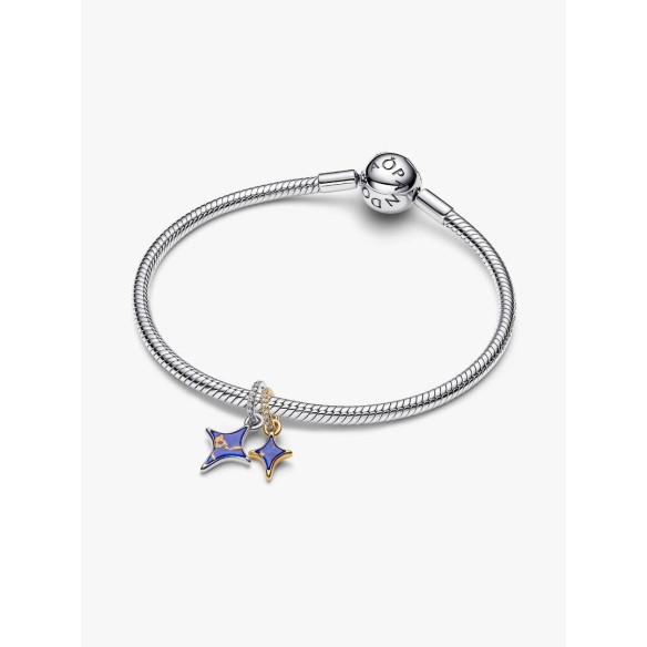 Star duo sterling silver and 14k gold-plated splittable dangle with im