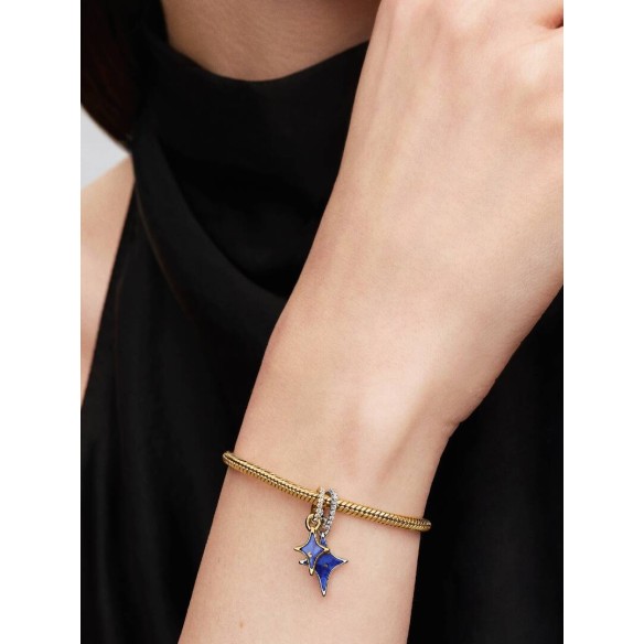 Star duo sterling silver and 14k gold-plated splittable dangle with im