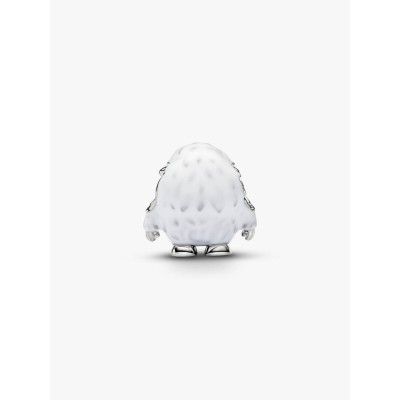 Yeti platinum-plated charm with clear cubic zirconia, white and black 2