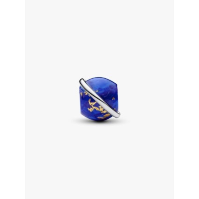 Planet platinum-plated charm with imitation lapis lazuli 2