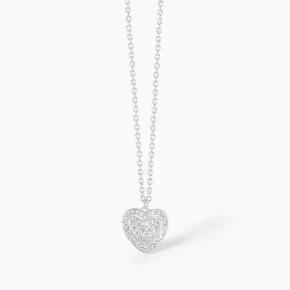 Girocollo Mabina da donna in argento con ciondolo a cuore e pavé di zirconi