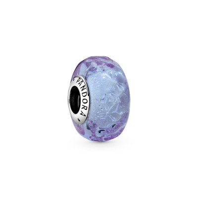 Charm in vetro di Murano color lavanda con onde