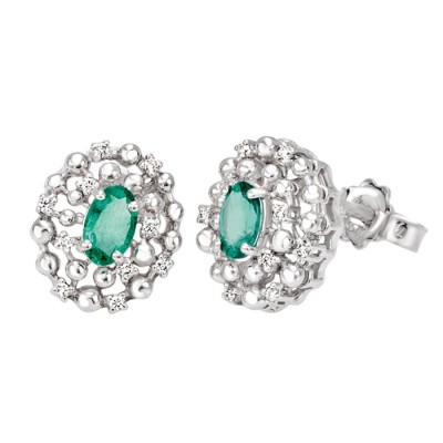 Orecchini Bliss Diamanti Smeraldi Champagne