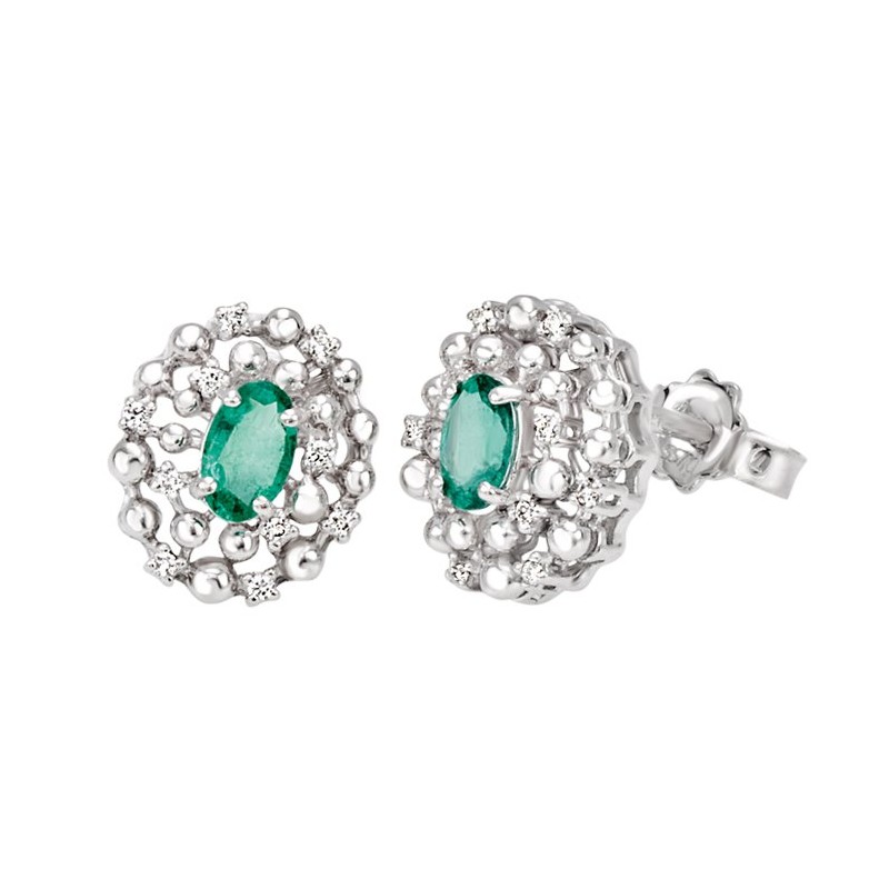 Orecchini Bliss Diamanti Smeraldi Champagne