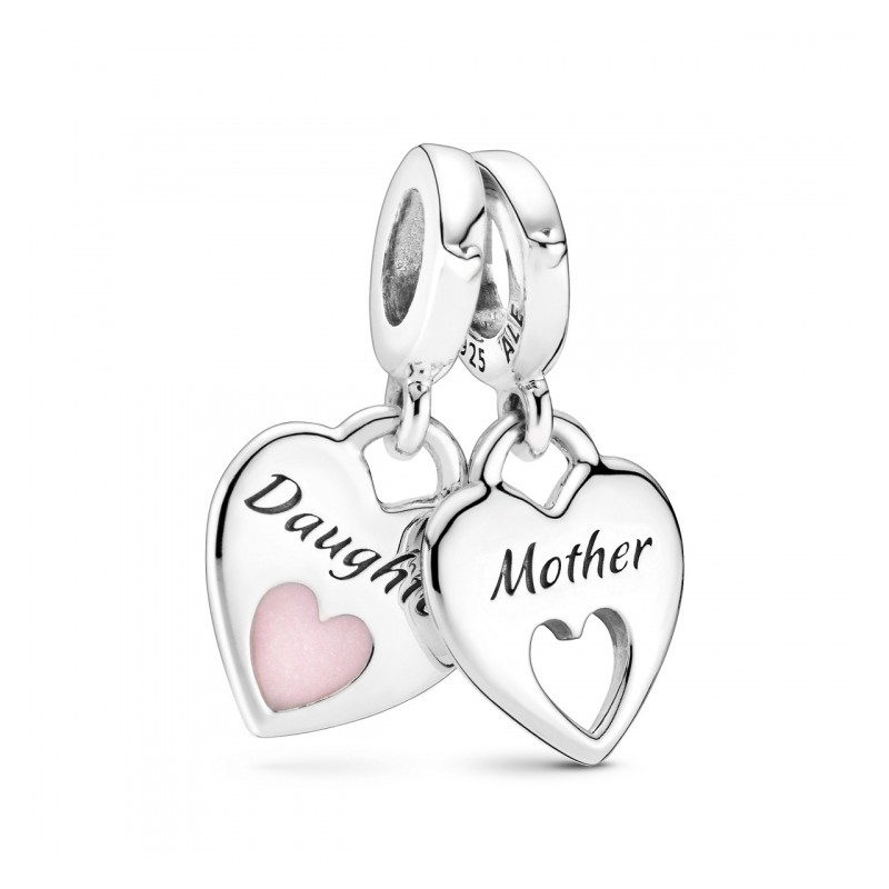 Charm pendente con doppio cuore