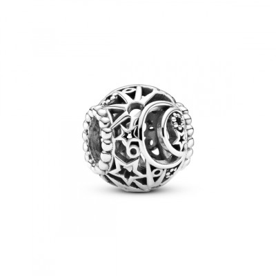 Charm openwork Sole, stelle e luna