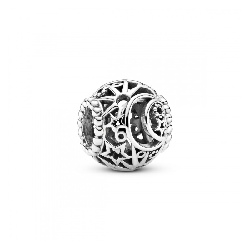 Charm openwork Sole, stelle e luna