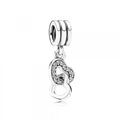 Charm pendente Cuori intrecciati