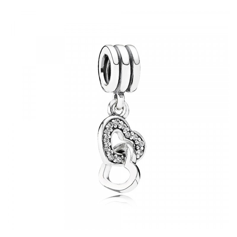 Charm pendente Cuori intrecciati