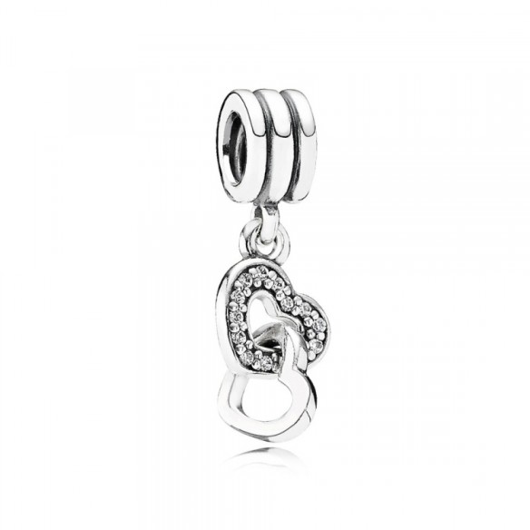 Charm pendente Cuori intrecciati