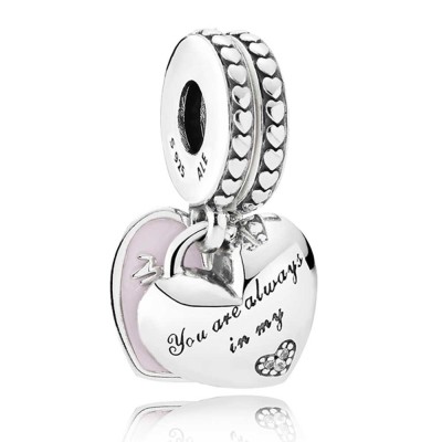 Charm pendente cuori mamma e figlia