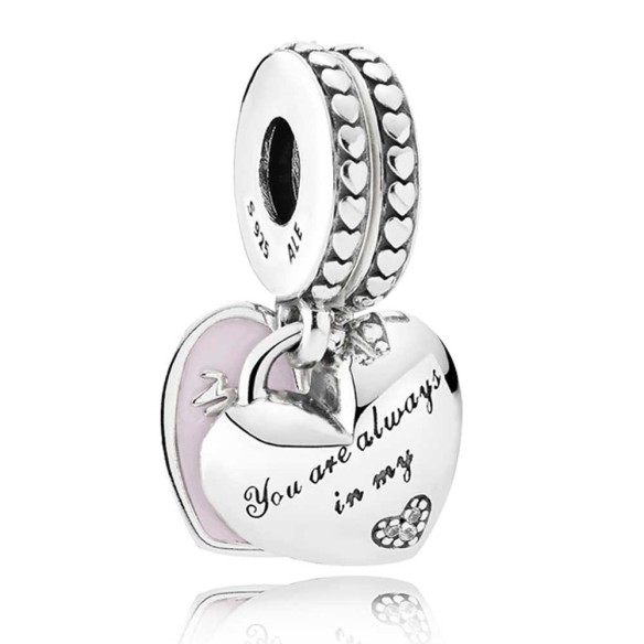Charm pendente cuori mamma e figlia