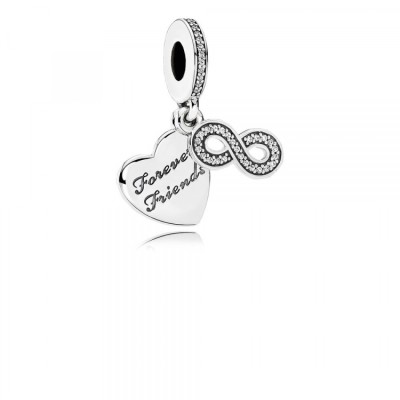 Charm pendente a cuore Amiche per sempre