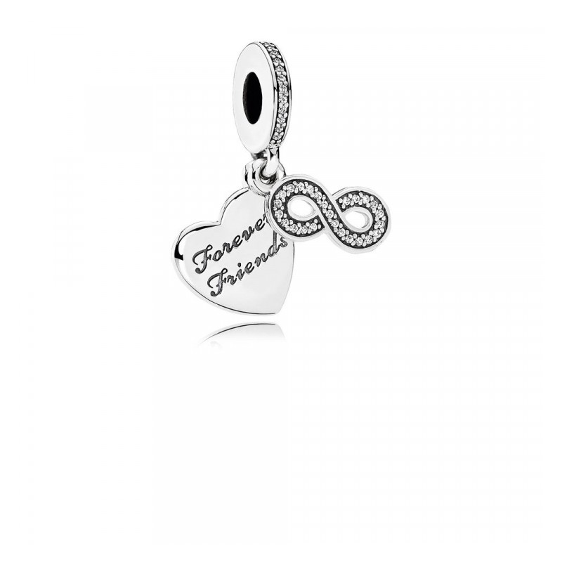 Charm pendente a cuore Amiche per sempre