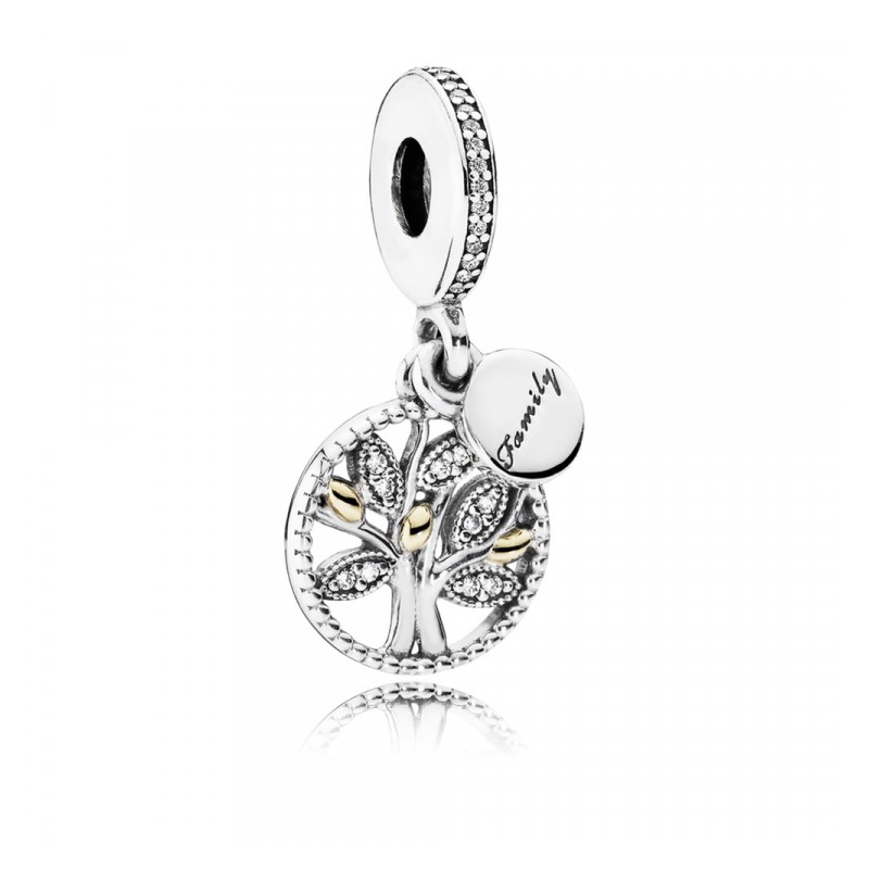 Charm pendente albero della famiglia scintillante