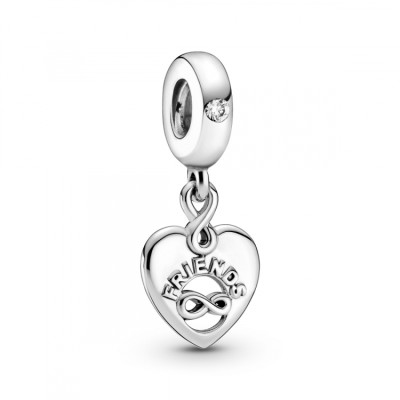 Charm pendente a cuore Amiche per sempre