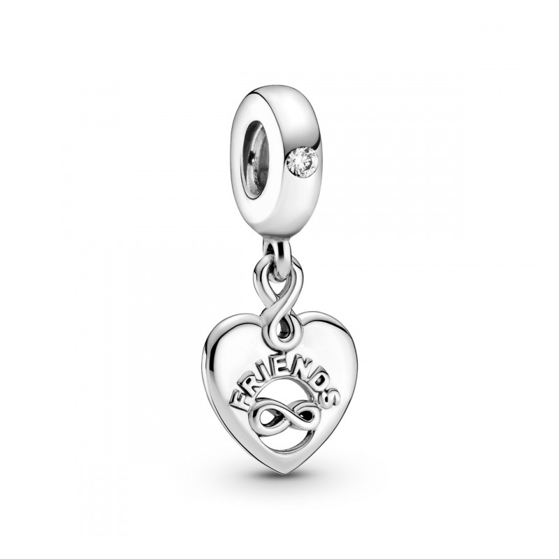 Charm pendente a cuore Amiche per sempre