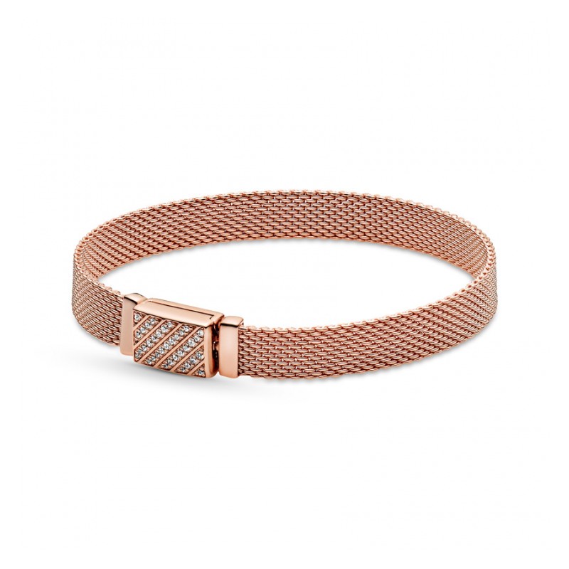 Bracciale Pandora Reflexions con chiusura lunga e pavé Misura 18