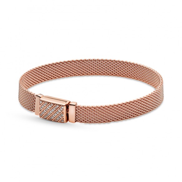 Bracciale Pandora Reflexions con chiusura lunga e pavé Misura 18