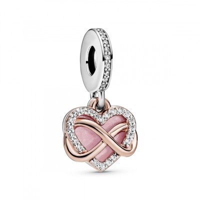 Charm pendente a cuore Infinito scintillante