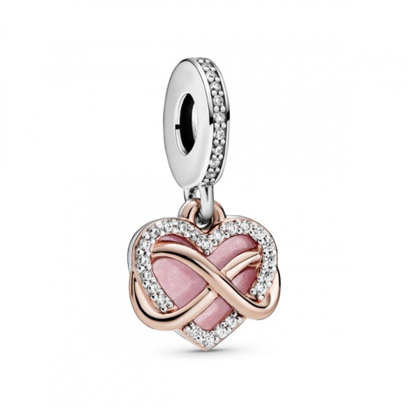 Charm pendente a cuore Infinito scintillante
