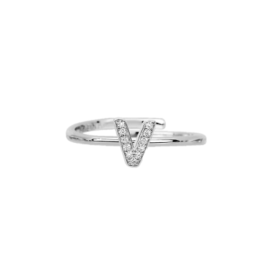 Anello Regolabile Donna Iniziale V