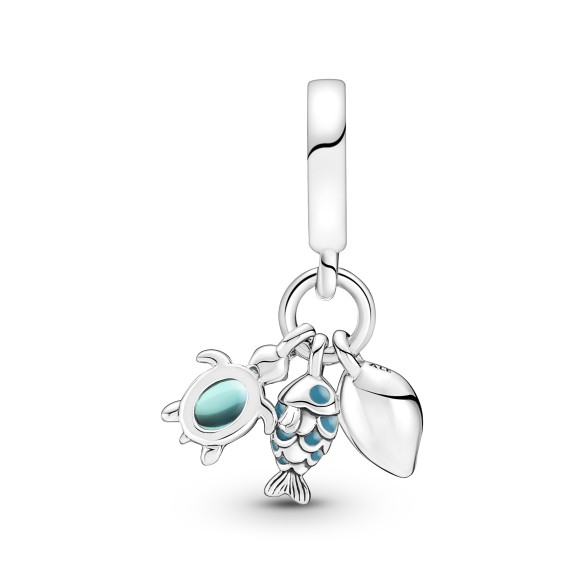 Charm Pendente Pesciolino, Tartaruga Marina e Conchiglia Rifinito a mano