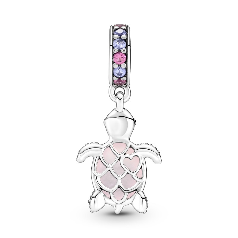 Charm Pendente Tartaruga Marina Rosa Vetro di Murano Rifinito a mano