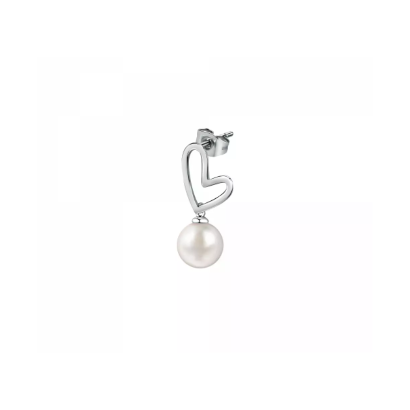 Monorecchino Cuore Perla Donna
