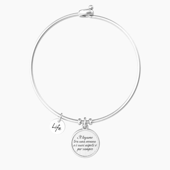 Bracciale rigido per la nonna con ciondolo