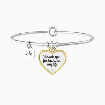 Bracciale rigido con ciondolo a cuore