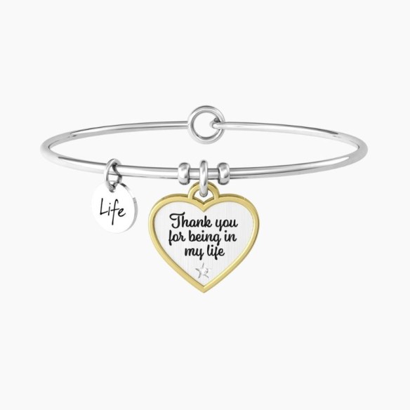 Bracciale rigido con ciondolo a cuore