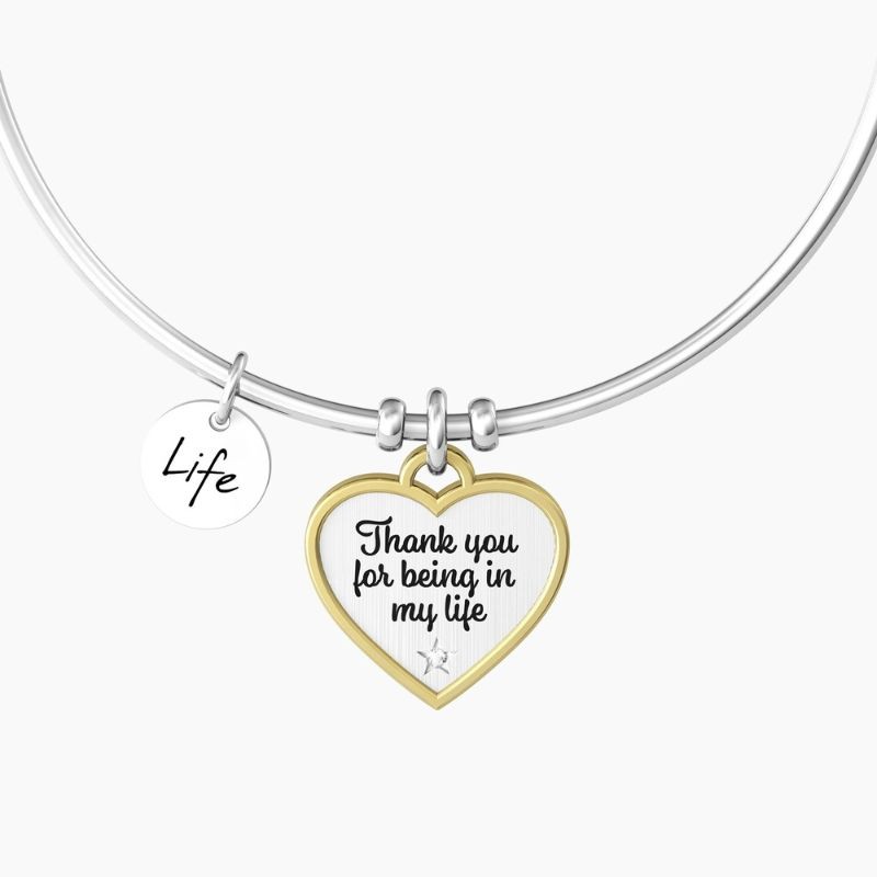 Bracciale rigido con ciondolo a cuore