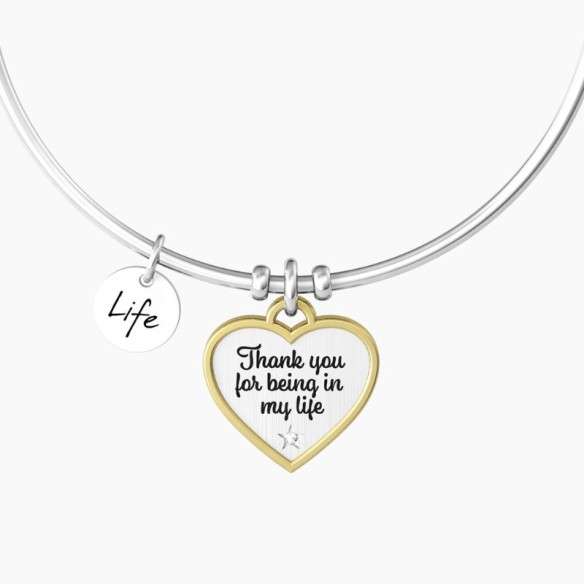 Bracciale rigido con ciondolo a cuore