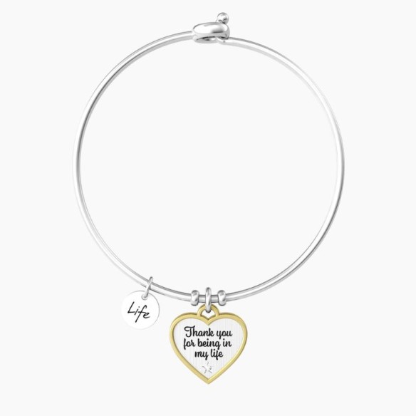 Bracciale rigido con ciondolo a cuore