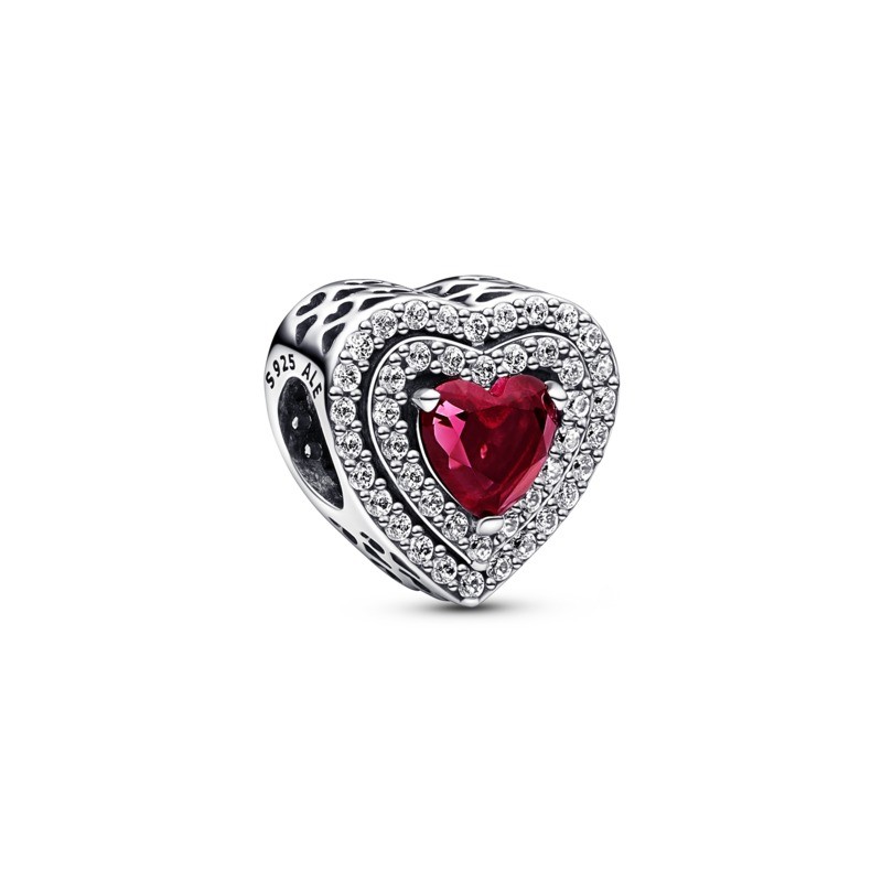 Charm Cuore Rosso e Pavè