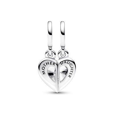 Charm Pendente Cuore Mamma e Figlia Divisibile