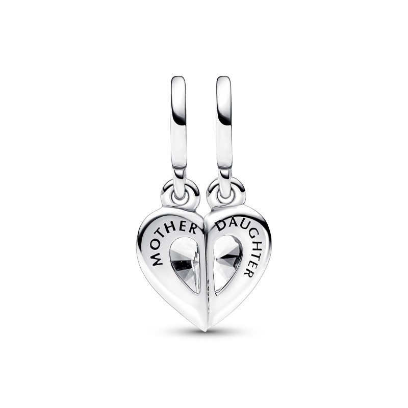 Charm Pendente Cuore Mamma e Figlia Divisibile