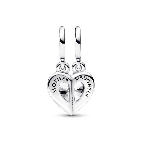 Charm Pendente Cuore Mamma e Figlia Divisibile