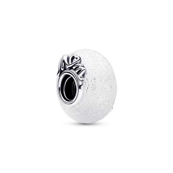 Charm Vetro di Murano Bianco Mom e Love