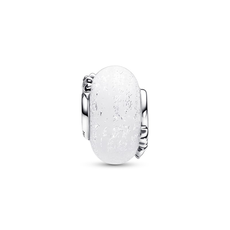 Charm Vetro di Murano Bianco Mom e Love