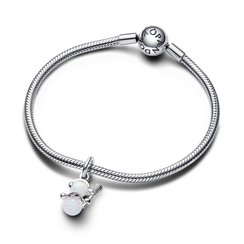 Charm Pendente Pupazzo di Neve Opale
