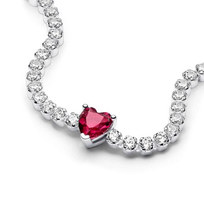 Bracciale Tennis con Cuore Rosso 2
